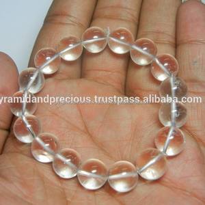Crystal Quartz Stretchable Gemstone <b>Bracelet</b> Made in India - Product Image 2