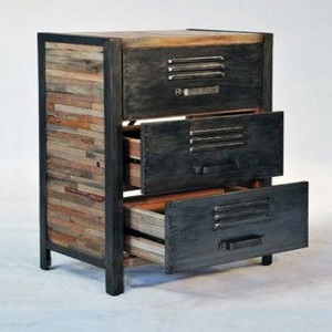 Aparador de Hierro y Madera de Estilo Industrial Moderno, con Altura Ajustable, para el Comedor del Hogar, de Eastern Furniture - Product Image 1