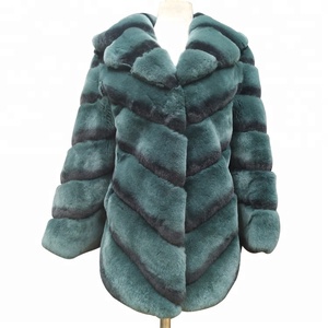 Labios nuevo conejo Rex Chinchilla chaqueta para mujeres teñido ropa de piel - Product Image 1