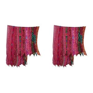 Élégant Chic Vintage Écharpe En Soie Multi Couleur Châle Étole Sari Patches Écharpe Réversible Écharpe Rayée Colorée Panneau En Soie Vintage - Product Image 1