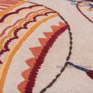 Indian Hand Embroidered Throw Pillow Cover, Designer Sofa <b>Cushion</b> Cover Wholesale Christmas <b>Cushion</b> - Product Image 3