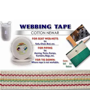 Economical Cotton Piping Tape Piping Nawar Webbing V Design for Tents, Camp, Canvas, Tarpaulin