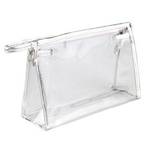 Hermosa bolsa de cosméticos con cremallera negra y transparente de cuero y PVC - Product Image 2
