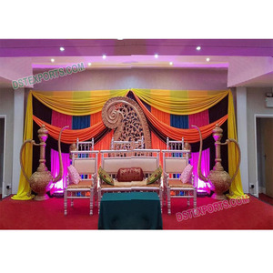 Décoration de scène élégante pour Walima et Sangeet musulmans, décoration de scène Mehandi, décorations de scène de mariage indien Mehandi, Royaume-Uni, États-Unis - Product Image 1