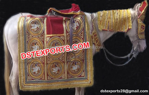Costume de cheval motif paon, 1 pièce, décoration de mariage, tenue cheval fantaisie, fabrication de décoration - Product Image 6