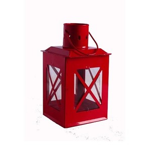 โลหะเคลือบผงสีแดงโคมไฟสี่เหลี่ยมเหล็กสีแดงโมร็อกโกโลหะแขวนโคมไฟ - Product Image 1