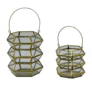 ล่าสุดตกแต่งบ้านคริสมาสต์ออกประตูการออกแบบใหม่ Filigree โคมไฟเทียนแก้ว - Product Image 5