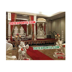 Elegante boda Radha Krishan Mandap boda fibra plata Pilar Mandap boda hindú fibra Pilar Mandap Australia venta al por mayor - Product Image 1