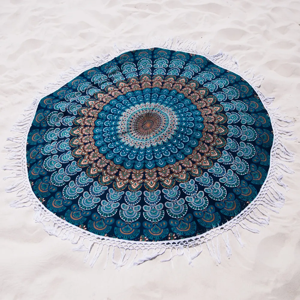 Tapeçaria de mandala de peacão personalizado, popular, algodão impresso, atacado, tapeçaria