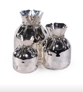 Birthday Party Decoration Best Quality Aluminium Metal Decorative Flower <b>Vase</b> Holder Shiny Silver Plated Finishing Flower <b>Vase</b> - Product Image 1