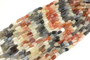 Naturel Multi Moonstone Lisse Nuggets Perles Coloré Pierres Précieuses Faire Belle Bijoux Faits Main En Gros - Product Image 2