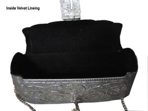 Bạc Kết Thúc Kim Loại Clutch Thiết Kế Cổ Điển Túi Xách - Product Image 4