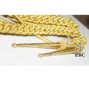 2025 nouvelle robe uniforme de cérémonie fil d'or cordon Aiguillette fournisseurs Souvenirs français Bullion or Aiguillettes avec pointes d'or - Product Image 1