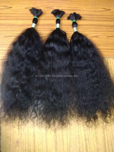 Cheveux bouclés indiens en vrac non traités pour tresses - Product Image 2
