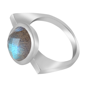 Coussin coupe Labradorite pierre précieuse 925 bague en argent Sterling pierre précieuse bague lunette réglage bague à la mode pour les fêtes de cadeaux de mariage. - Product Image 2