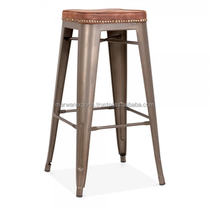 Elegante taburete de bar de madera maciza con cojín, muebles de sala de estar para uso doméstico, armarios de cocina - Product Image 2