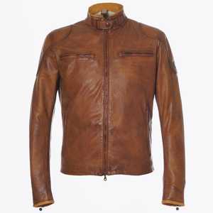 Veste d'hiver personnalisable pour homme en cuir véritable de qualité supérieure avec col montant et toile entièrement faite à la main - Product Image 1