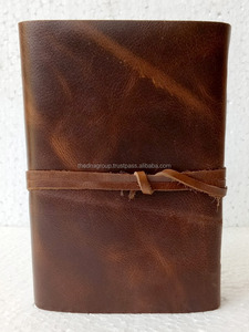Wholesale Handmade genuine flap strap closure soft leather <b>notebook</b> - Product Image 4