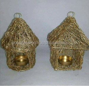 Mini lanterne marocaine dorée bougeoir en métal fait à la main écologique résistant à la chaleur pour la décoration intérieure de Noël - Product Image 5