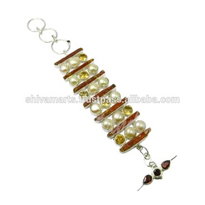 Bracelet en argent Sterling 925 plaqué or massif fait à la main nouveauté bijoux en pierres précieuses de style vintage pour les cadeaux de fêtes - Product Image 2