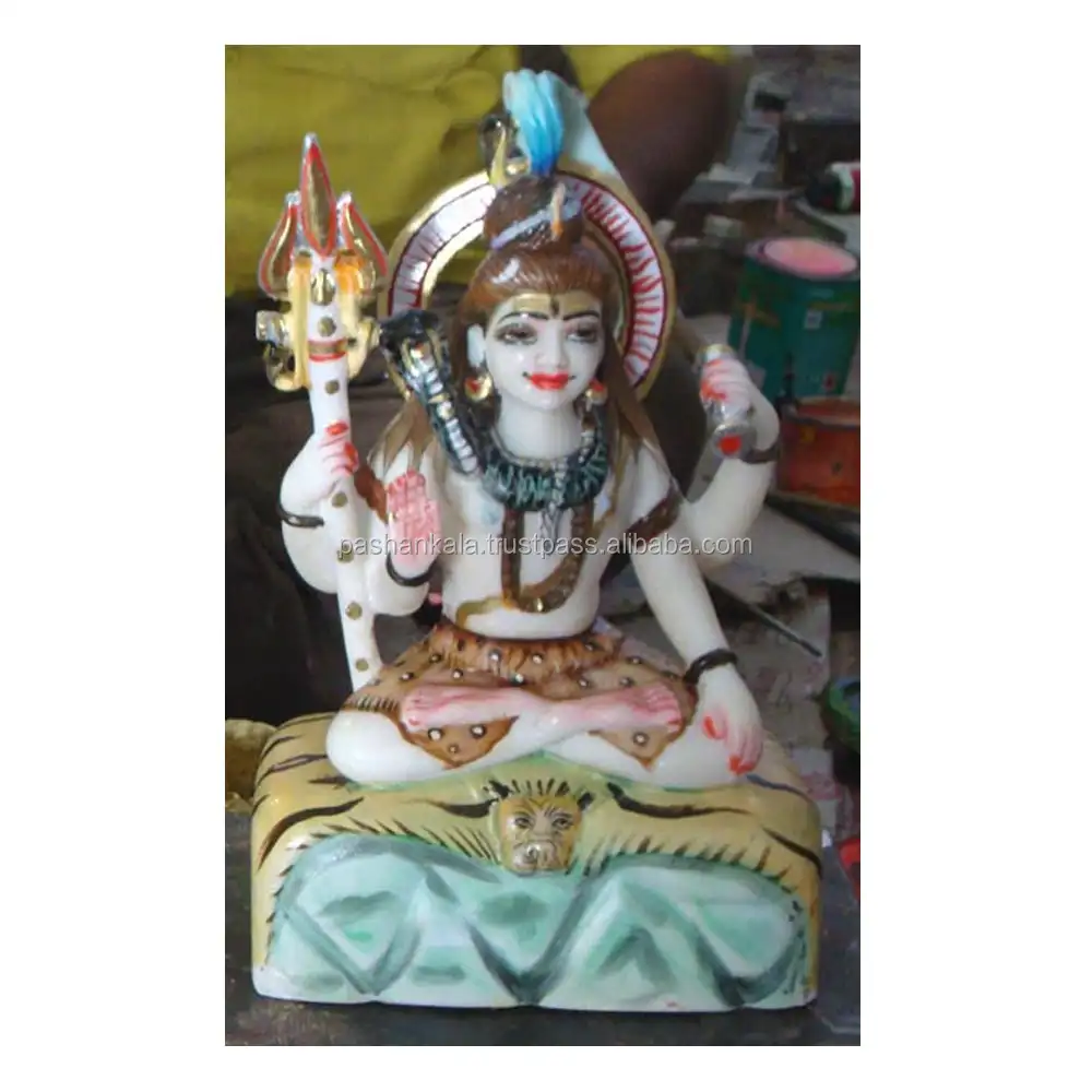Wit Marmer Lord Shiva Standbeelden