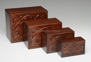 Wood Cremation Urns with Brass Pow - Product Image 4
