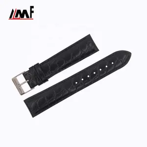 Wholesale Leather Long Lasting Chain Watch Band Multi Size Classic Calf Semi Mat Crocodile Grain Leather Long Lasting Watch Band