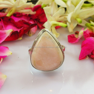 Diseñador en forma de pera, Plata de Ley 925, Natural Rodocrosita, 100% piedras preciosas genuinas, anillos Unisex personalizados, joyería fina de piedra natal - Product Image 1