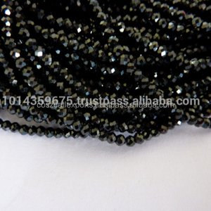 Perles à facettes en spinelle noir naturel en gros cristaux de guérison fabrication et approvisionnement perles de pierre - Product Image 1