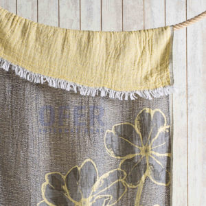 Flora-amarillo turco toalla 100% algodón-Picnicm playa manta cama cubierta uso Múltiple tejido Jacquard toalla - Product Image 4