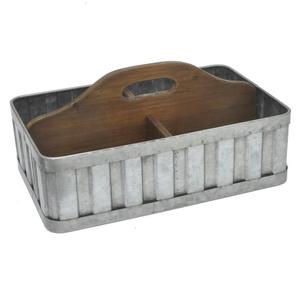 Rangement intérieur ou extérieur, organisateur de bureau de couverts de fête, ferme rustique, vaisselle polyvalente galvanisée, porte-ustensiles Caddy - Product Image 1