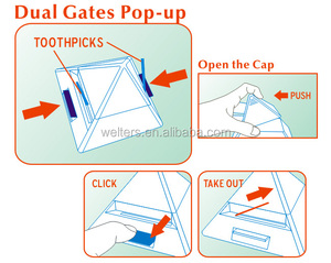 Distributeur automatique de cure-dents en plastique pyramidal, marque Welter, capacité de 150 à 200 pièces, certifié CE/UE avec impression de logo - Product Image 6