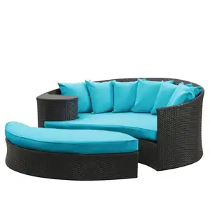 Rundes Wicker Rattan Outdoor Sofa Daybed Möbel