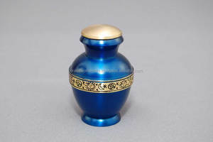 Recuerdo de perla madre de latón blanco, urna de cremación, suministros funerarios, BRASSWORLD, INDIA - Product Image 6