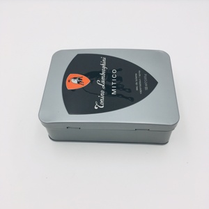 บรรจุภัณฑ์ดีบุกทรงสี่เหลี่ยมพร้อมฝาบานพับกล่องของขวัญโลโก้ตามสั่งระดับสูง - Product Image 5