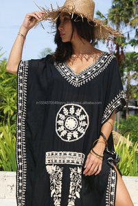 เดรสยาวปักลายดอกไม้โบฮีเมียนแฟชั่นยุโรปเดรสยาวสไตล์วินเทจแบบผ่าข้างเซ็กซี่ใส่เดินชายหาด - Product Image 5