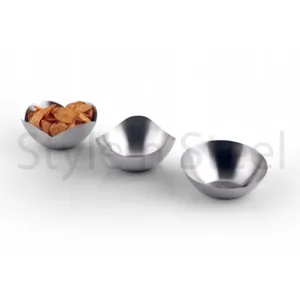 Dinnerware Set luxo tigela Louça Designer Bowl Aço Inoxidável Quatro Canto Servindo Tigelas item mais vendido 2023