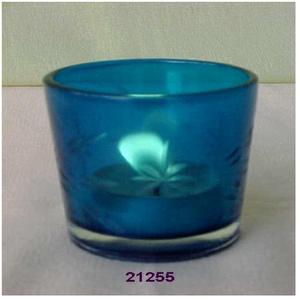 Bougie photophore votive en verre artisanal de haute qualité support votif en verre à liqueur bleu - Product Image 1