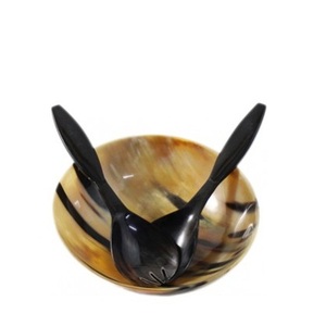 Luxury Handmade Buffalo/ox Horn <b>Bowl</b> with Spoon for Kitchenware <b>Deep</b> Horn <b>Bowl</b> Natural Color Top Sale - Product Image 1