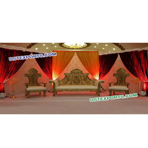 Ensemble de canapé de mariage en bois massif, meubles lourds de styliste pour mariage, différents styles, par lot - Product Image 1