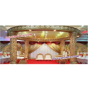Conjunto de mandril de boda indio, tallado en oro, pesado, Pagoda - Product Image 1