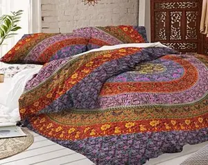 <b>Indian</b> Handmade Ethnic Mandala Duvet Cover Bohemian Reversible <b>Quilt</b> Comforter Cover Handmade Duvet Cover Set - Product Image 1