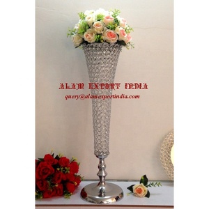 Long cristal poli fleur de mariage pièce maîtresse décorative finition or argent taille personnalisable marque ALAM pour la décoration d'événement - Product Image 2