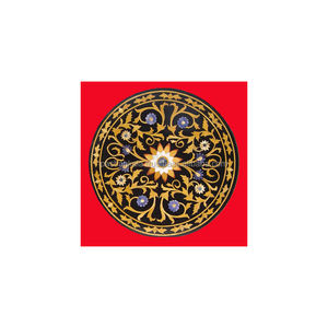 Incrustation de Table en pierre blanche, marbre noir, incrustation - Product Image 1