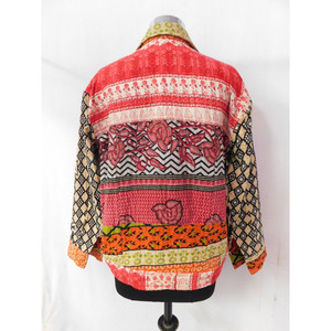 Sexy Designer Vintage Kantha <b>Jacket</b> Cotton <b>Shirt</b> Style Short Coat <b>Women</b> Wear blazer <b>Jackets</b> - Product Image 2