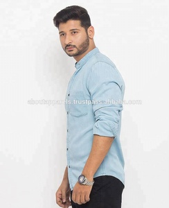 Top vente pas cher prix femmes Denim chemises noires avec broderie respirant deux poches chemises en jean - Product Image 2