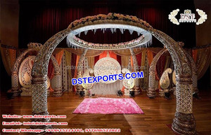Fleuriste mariage Mandap ensemble indien Mandap décoration asiatique FRP mariage étapes décor australie fabricant exportations Mandap - Product Image 5