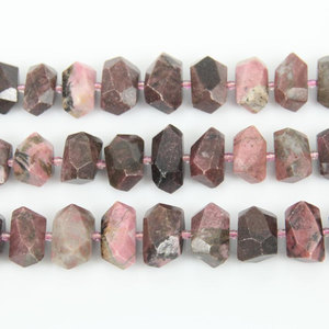 Nugget de Rodonita de alta calidad, piedra preciosa perforada, cadena completa, collar curativo de cristal de piedra natural, mayorista - Product Image 4