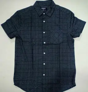 100% निर्यात गुणवत्ता वाले परिधान पुरुषों की नियमित रूप से छोटे बड़े आकार शर्ट लघु आस्तीन पुरुषों प्लेड शर्ट बांग्लादेशी करने के लिए शेयर बहुत