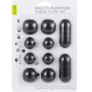 10 in 1 Cord Management Adhesive Wire Holder Desk USB Cable Organizer Cable Clip for Home Office